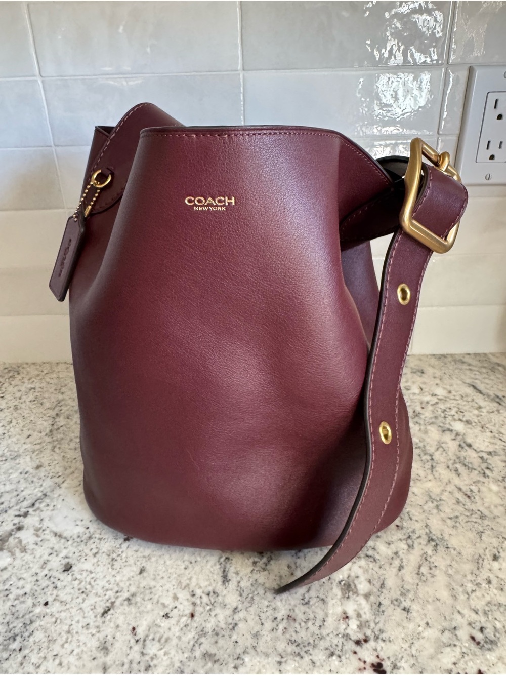 Coach Bleeker Bucket Bag Merlot